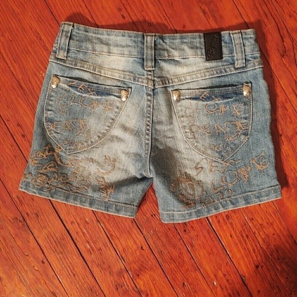 M-Soft Jeans Embroidered Denim Shorts Sz 27 - Picture 8 of 14